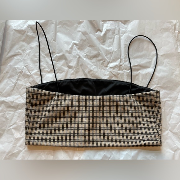Reformation plaid print square neckline crop top size XS - Picture 5 of 9